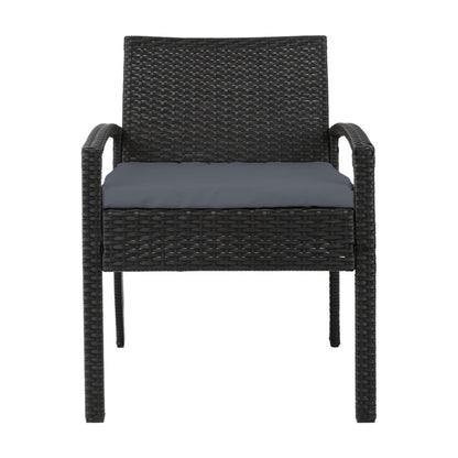 Gardeon Outdoor Furniture Bistro Wicker Chair Black-Furniture &gt; Outdoor-PEROZ Accessories