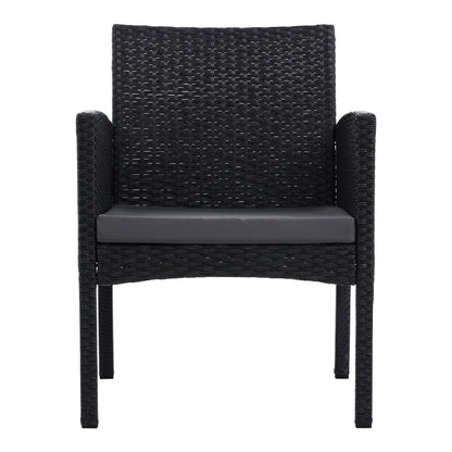 Set of 2 Outdoor Bistro Chairs Patio Furniture Dining Chair Wicker Garden Cushion Gardeon-Furniture &gt; Outdoor-PEROZ Accessories
