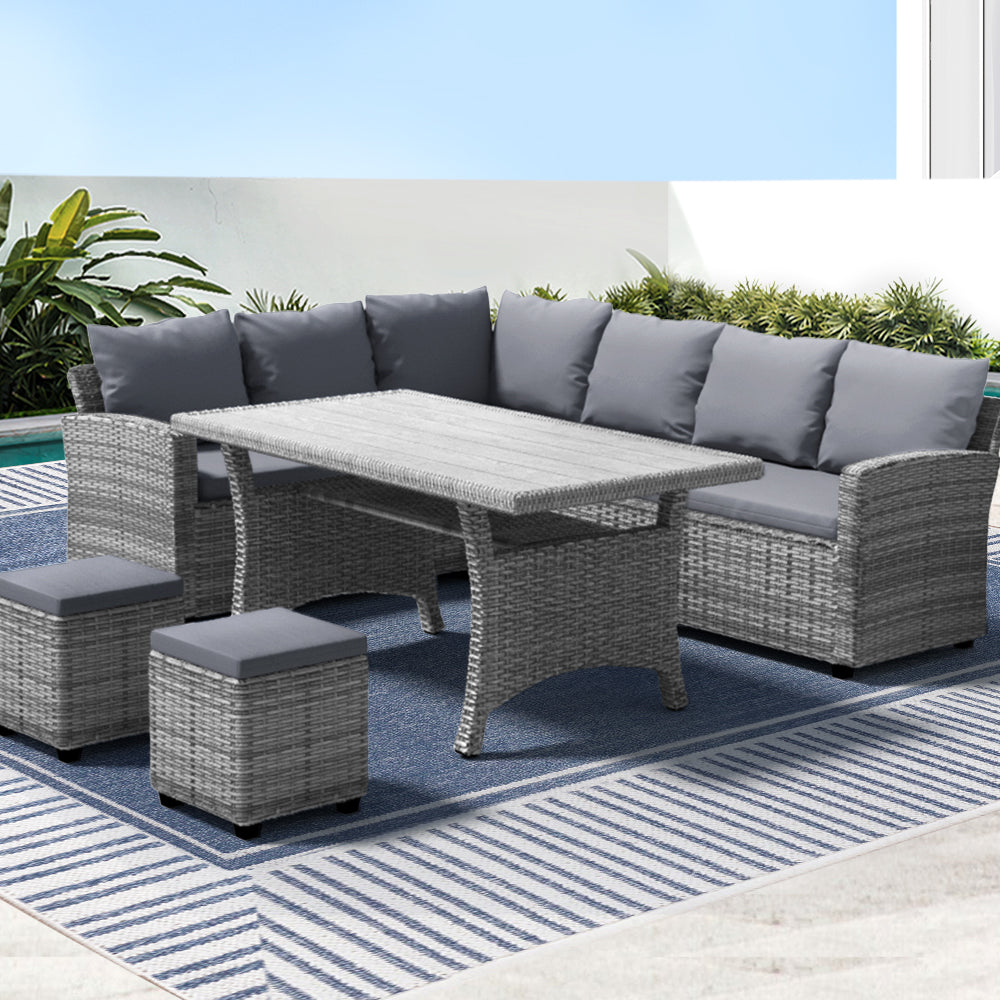 Gardeon Outdoor Dining Set Wicker Table Chairs Setting 8 Seater-Furniture &gt; Outdoor-PEROZ Accessories
