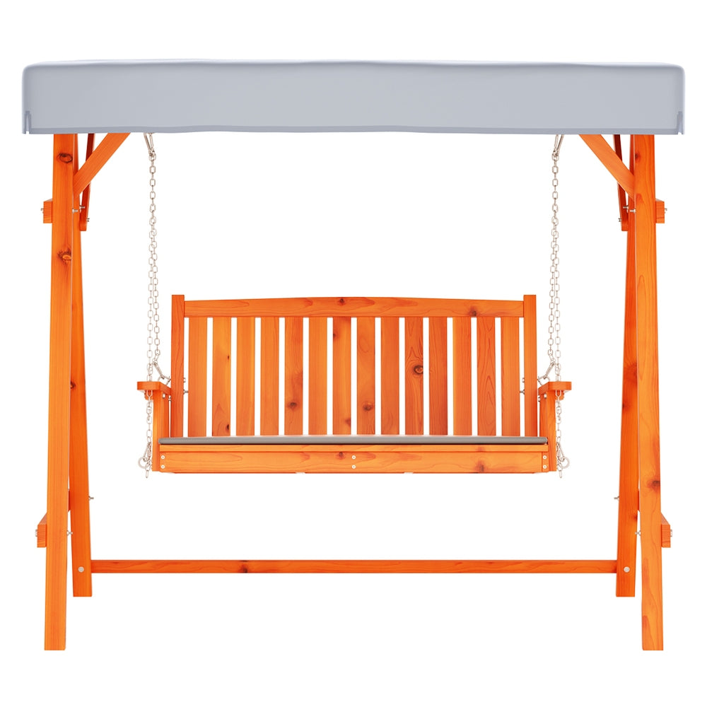 Gardeon Wooden Swing Chair Garden Bench Canopy 3 Seater Outdoor Furniture-Swing Chairs-PEROZ Accessories
