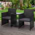Gardeon Outdoor Setting Wicker Loveseat Birstro Set Patio Garden Furniture Black-Furniture > Outdoor-PEROZ Accessories