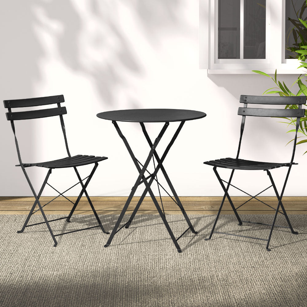 Gardeon Outdoor Setting Table and Chairs Folding Patio Furniture Bistro Set-Furniture &gt; Outdoor-PEROZ Accessories