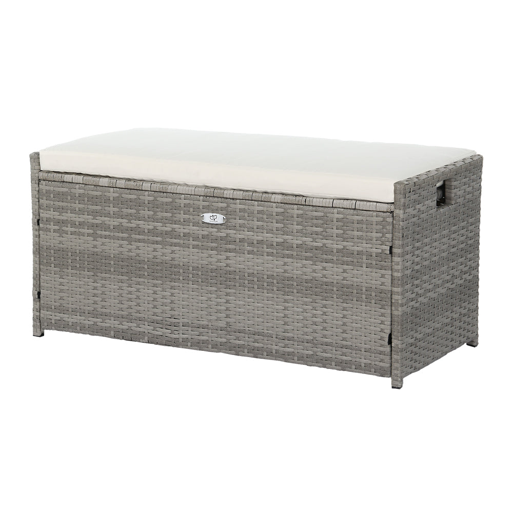 Gardeon Outdoor Storage Bench Box Garden Sheds Tools Patio Wicker Cushion Chair-Home &amp; Garden &gt; Storage-PEROZ Accessories