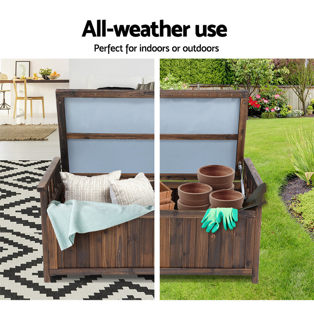 Gardeon Outdoor Storage Box Wooden Garden Bench Chest Toy Tool Sheds Furniture-Furniture &gt; Outdoor-PEROZ Accessories