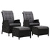 Gardeon Set of 2 Recliner Chairs Sun lounge Outdoor Setting Patio Furniture Wicker Sofa-Furniture > Outdoor-PEROZ Accessories