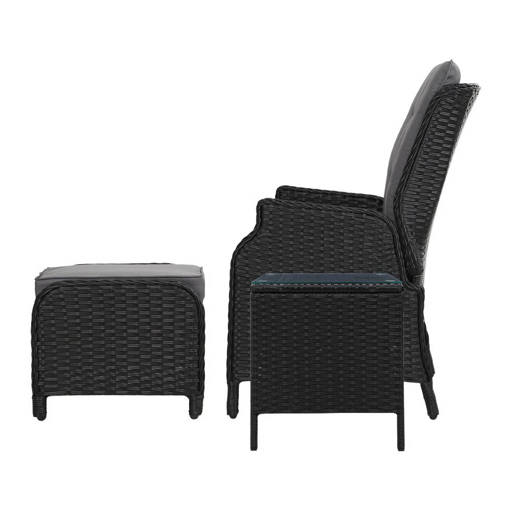 Gardeon Recliner Chairs Sun lounge Setting Outdoor Furniture Patio Garden Wicker-Furniture &gt; Outdoor-PEROZ Accessories