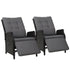 Gardeon Set of 2 Recliner Chairs Sun lounge Outdoor Furniture Setting Patio Wicker Sofa Black-Furniture > Outdoor-PEROZ Accessories