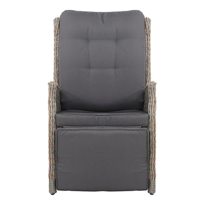 Gardeon Sun lounge Setting Recliner Chair Outdoor Furniture Patio Wicker Sofa-Furniture &gt; Outdoor-PEROZ Accessories