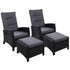 Set of 2 Sun lounge Recliner Chair Wicker Lounger Sofa Day Bed Outdoor Chairs Patio Furniture Garden Cushion Ottoman Gardeon-Furniture > Outdoor-PEROZ Accessories
