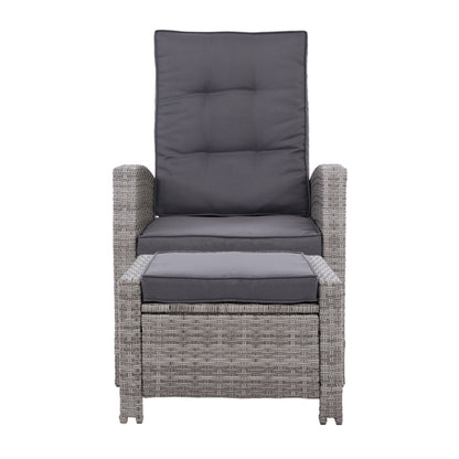 Set of 2 Sun lounge Recliner Chair Wicker Lounger Sofa Day Bed Outdoor Chairs Patio Furniture Garden Cushion Ottoman Gardeon-Furniture &gt; Outdoor-PEROZ Accessories