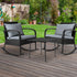 Gardeon 3 Piece Outdoor Chair Rocking Set - Black-Furniture > Outdoor-PEROZ Accessories