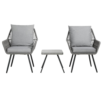 Gardeon Outdoor Furniture 3-Piece Lounge Setting Chairs Table Bistro Set Patio-Furniture &gt; Outdoor-PEROZ Accessories
