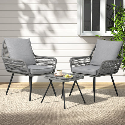 Gardeon Outdoor Furniture 3-Piece Lounge Setting Chairs Table Bistro Set Patio-Furniture &gt; Outdoor-PEROZ Accessories