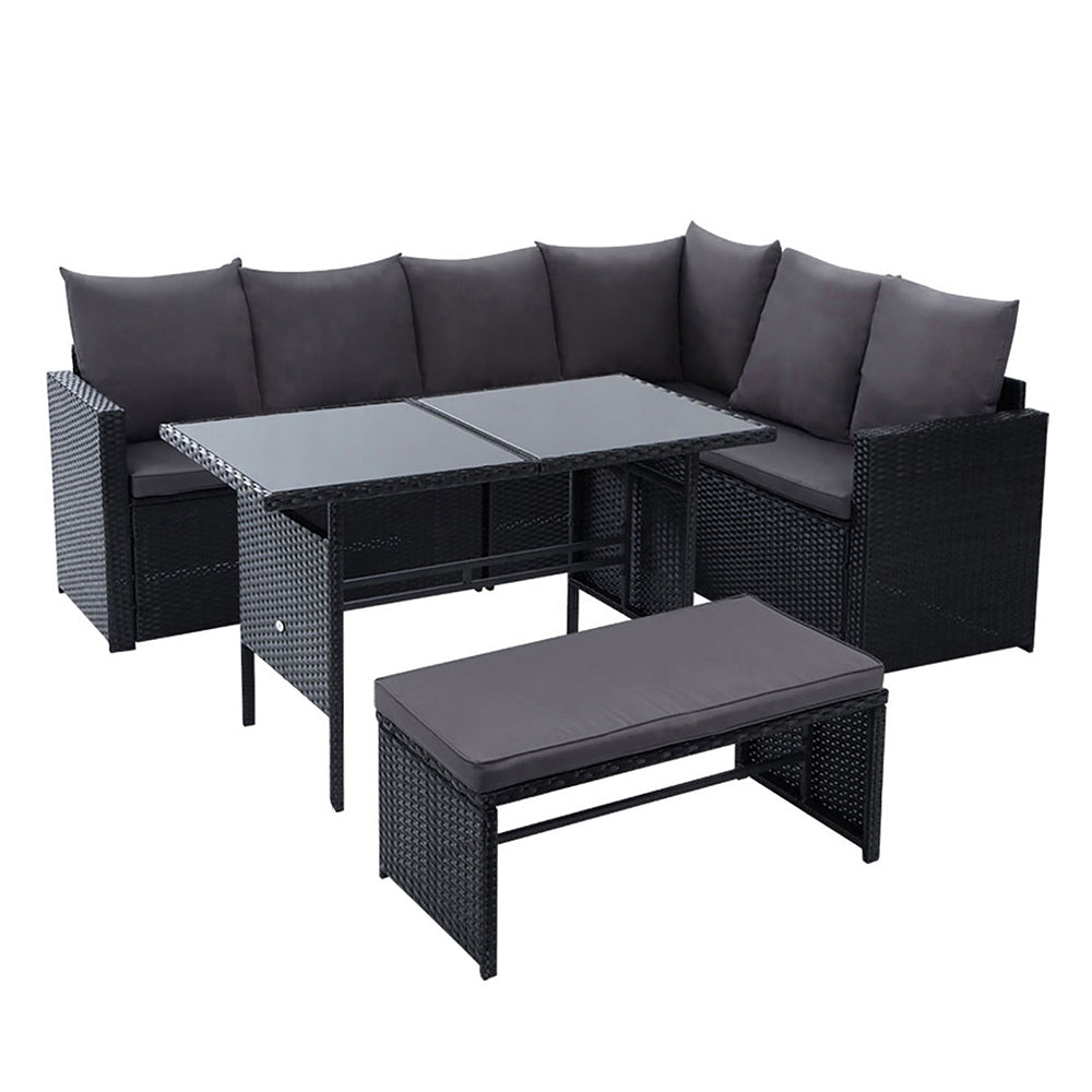 Gardeon Outdoor Furniture Dining Setting Sofa Set Wicker 8 Seater Storage Cover Black-Furniture &gt; Outdoor-PEROZ Accessories