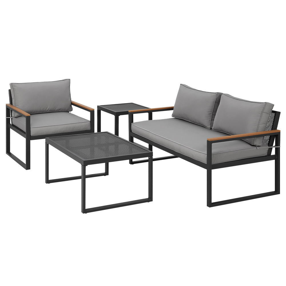 Gardeon Outdoor Sofa Set 3 Seater Corner Modular Lounge Setting Steel-Furniture &gt; Outdoor-PEROZ Accessories