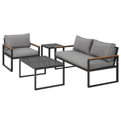 Gardeon Outdoor Sofa Set 3 Seater Corner Modular Lounge Setting Steel-Furniture &gt; Outdoor-PEROZ Accessories