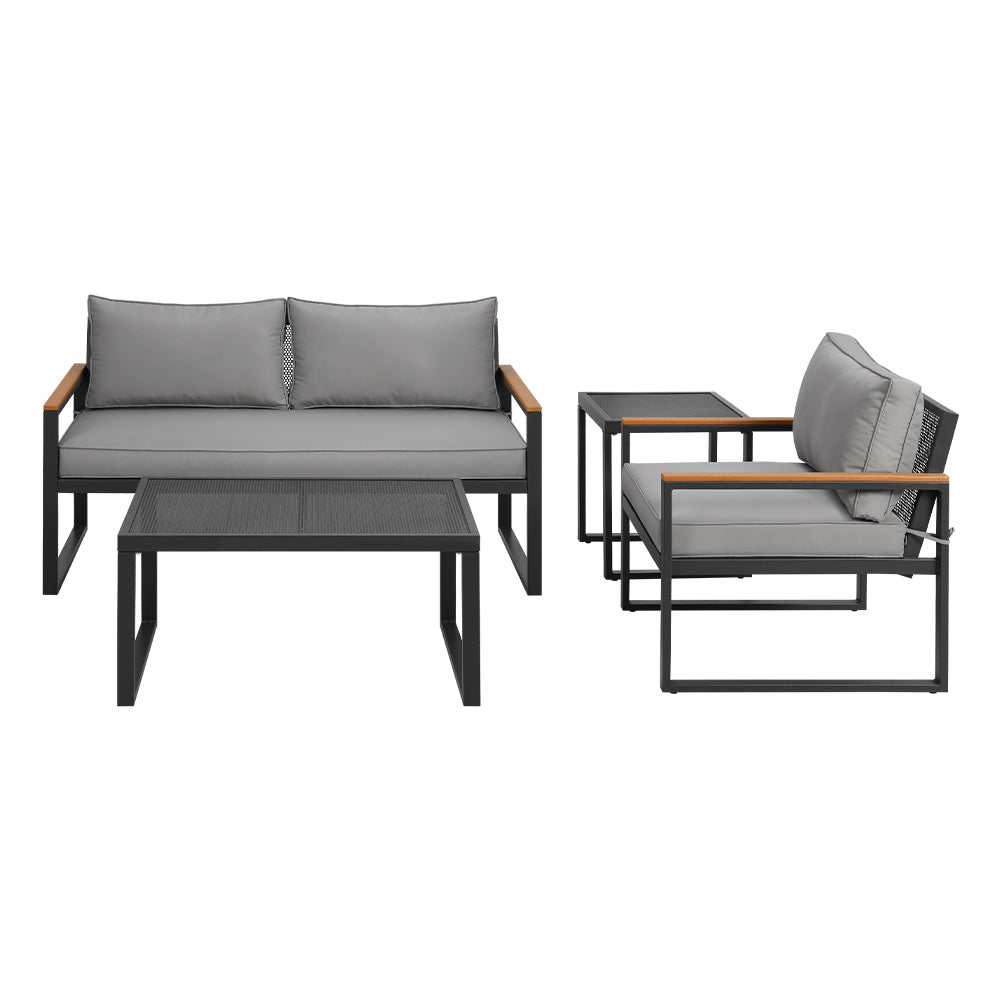 Gardeon Outdoor Sofa Set 3 Seater Corner Modular Lounge Setting Steel-Furniture &gt; Outdoor-PEROZ Accessories