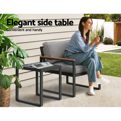 Gardeon Outdoor Sofa Set 3 Seater Corner Modular Lounge Setting Steel-Furniture &gt; Outdoor-PEROZ Accessories