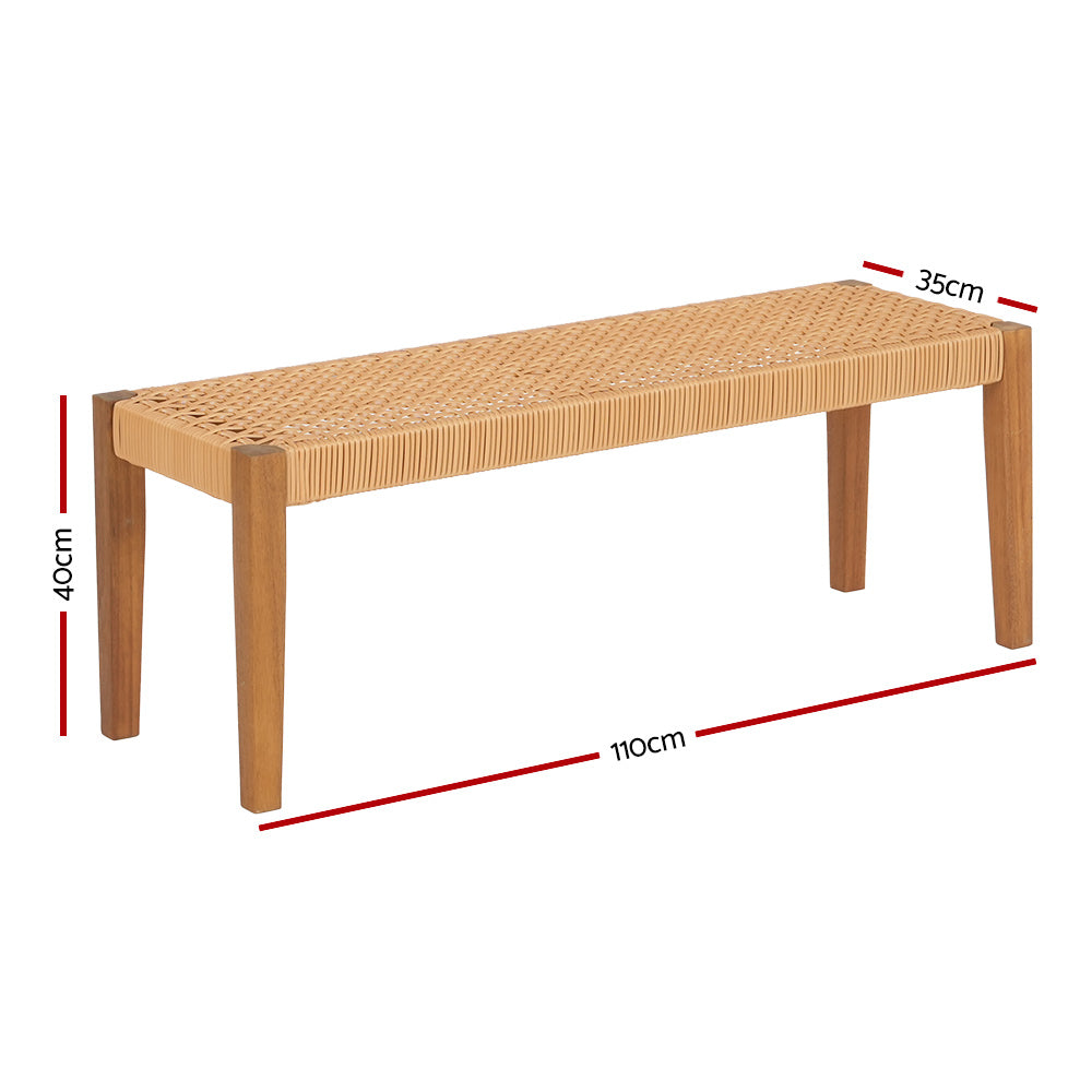 Gardeon Outdoor Garden Bench Seat Dining Acacia Wood 2-Seater Patio Furniture-Outdoor Benches-PEROZ Accessories