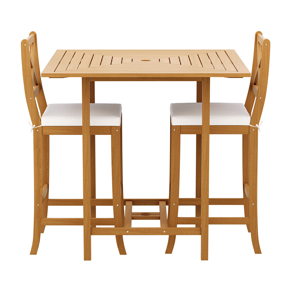 Gardeon 5pcs Outdoor Bar Table 4 Seater Stools Bistro Set Patio Acacia Wood-Furniture &gt; Outdoor-PEROZ Accessories