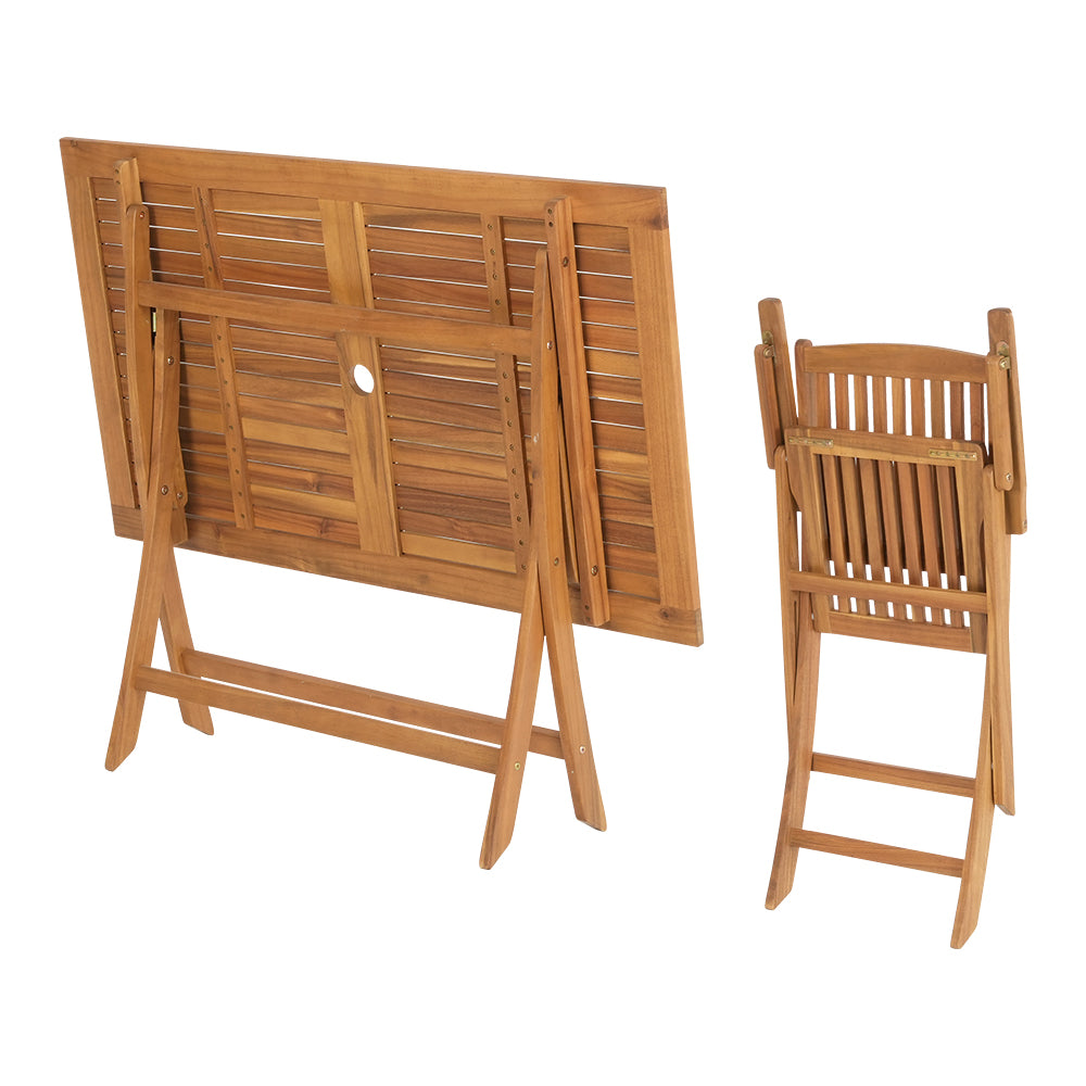 Gardeon 7PCS Outdoor Dining Set Garden Chairs Table Patio Foldable 6 Seater Wood-Furniture &gt; Outdoor-PEROZ Accessories