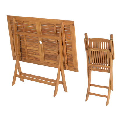 Gardeon 7PCS Outdoor Dining Set Garden Chairs Table Patio Foldable 6 Seater Wood-Furniture &gt; Outdoor-PEROZ Accessories