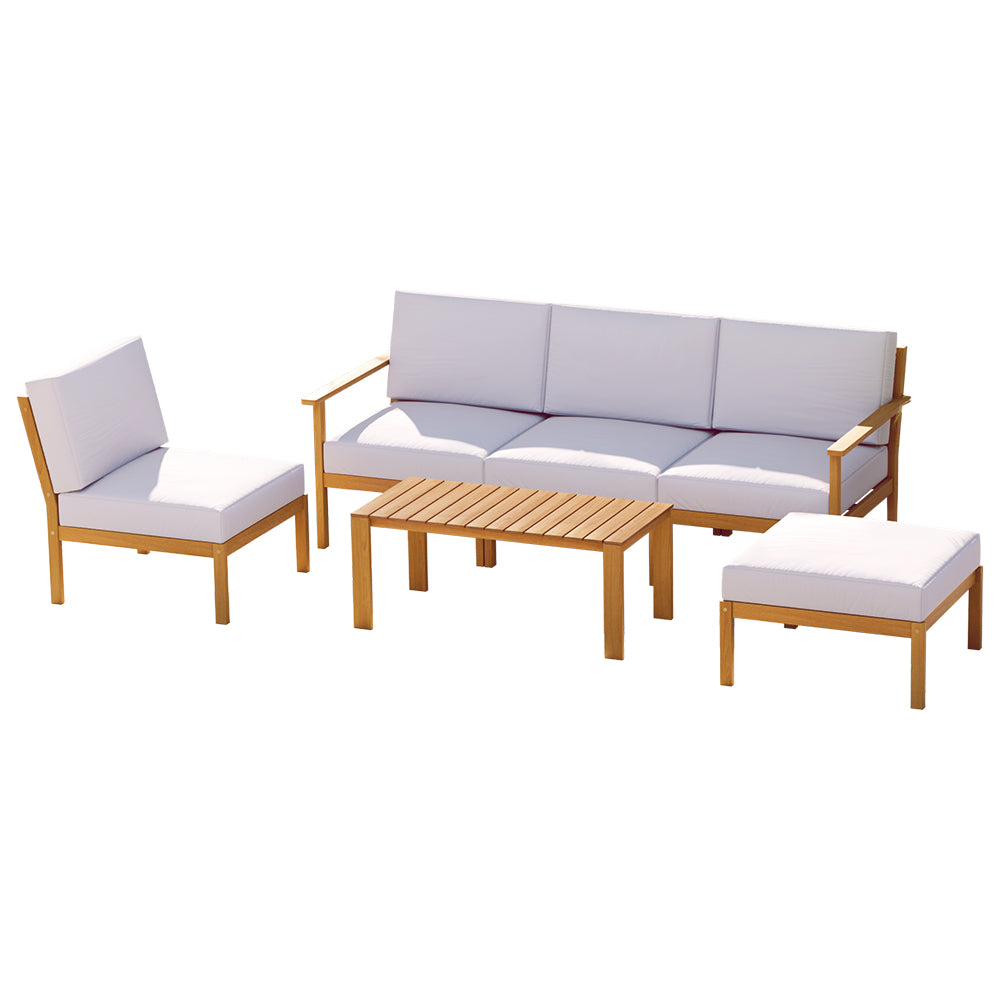 Gardeon 6pcs Outdoor Sofa Set 5-Seater Wooden Lounge Setting Garden Table Chairs-Furniture &gt; Outdoor-PEROZ Accessories
