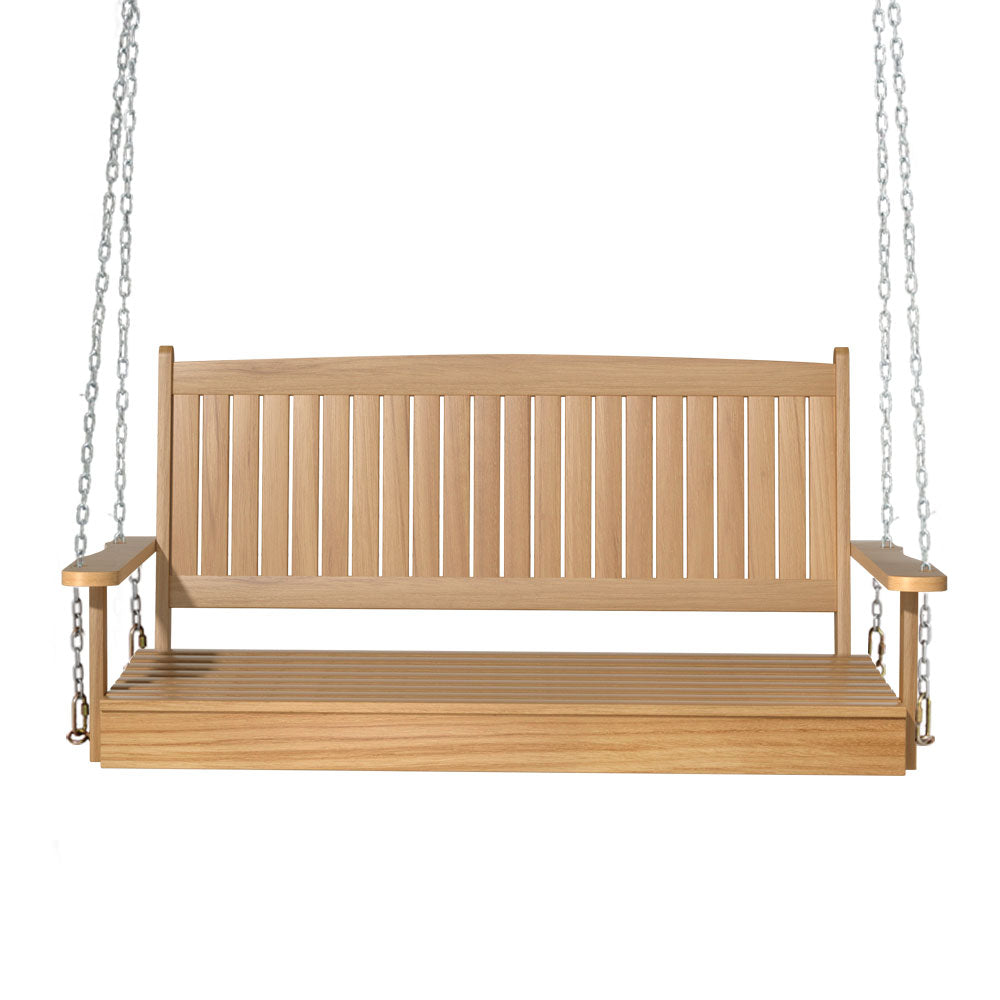 Gardeon Porch Swing Chair With Chain Outdoor Furniture Wooden Bench 2 Seat Teak-Furniture &gt; Outdoor-PEROZ Accessories