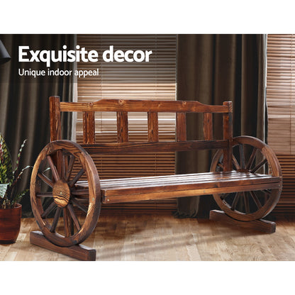 Gardeon Garden Bench Wooden Wagon Chair 3 Seat Outdoor Furniture Backyard Lounge Charcoal-Furniture &gt; Outdoor-PEROZ Accessories