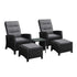 Shop Livsip Outdoor  Recliner Chair & Table Set Wicker lounge Patio Furniture Setting  | PEROZ Australia