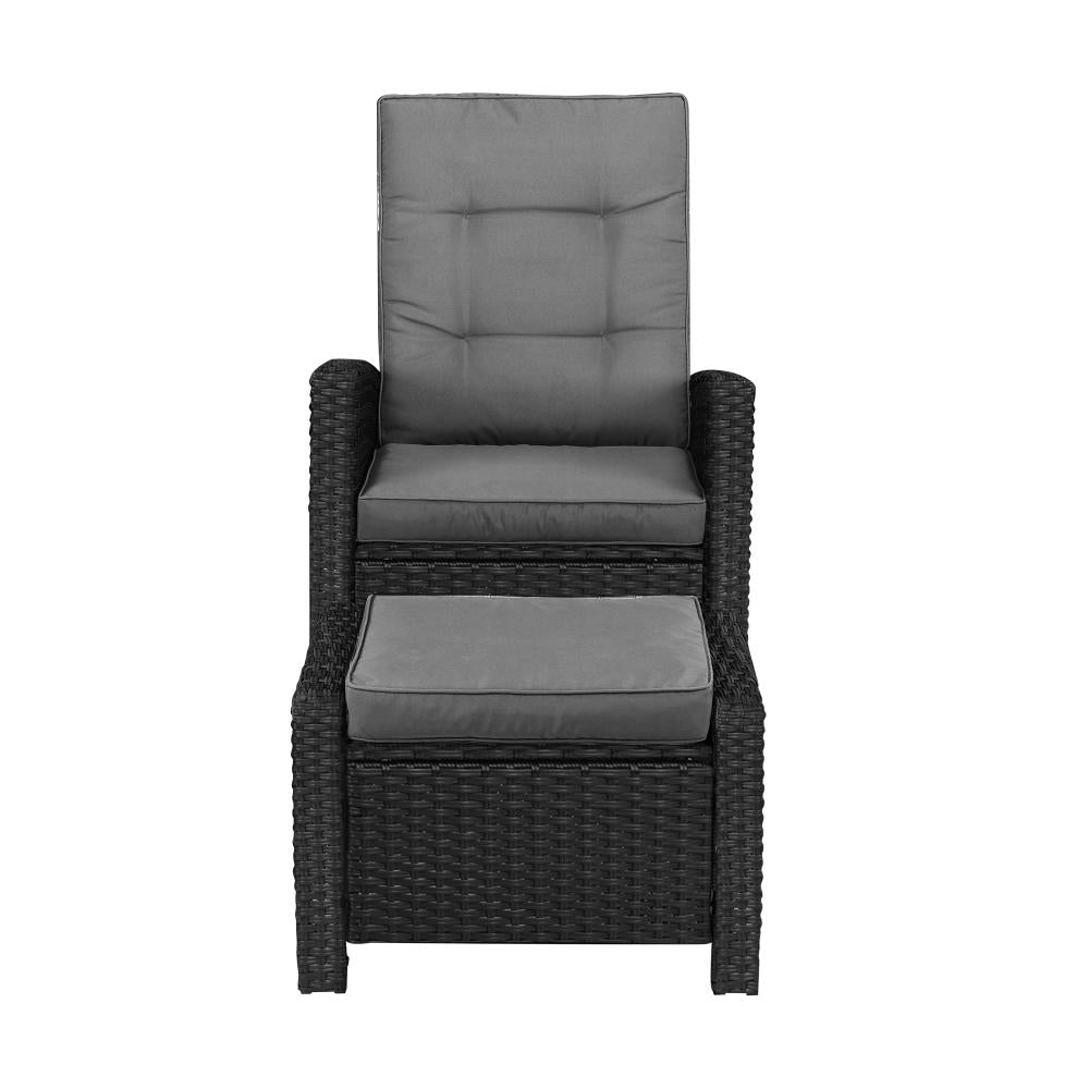 Livsip Outdoor Recliner Chairs Sun Lounge Wicker Sofa Patio Furniture Garden-Outdoor Recliner-PEROZ Accessories