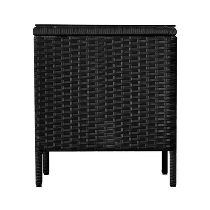 Livsip Garden Table Rattan Cafe Table Outdoor Garden Furniture Side Table-Outdoor Recliner-PEROZ Accessories