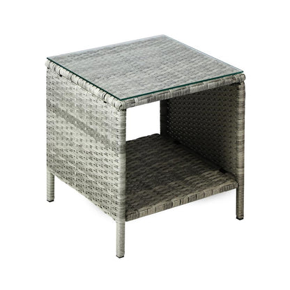 Livsip Rattan Side Table Outdoor Furniture Coffee Patio Desk Indoor Garden Decor-Outdoor Recliner-PEROZ Accessories