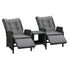 Shop Livsip Sun Lounge Outdoor Recliner Chair &Table Outdoor Furniture Patio Set of 3  | PEROZ Australia