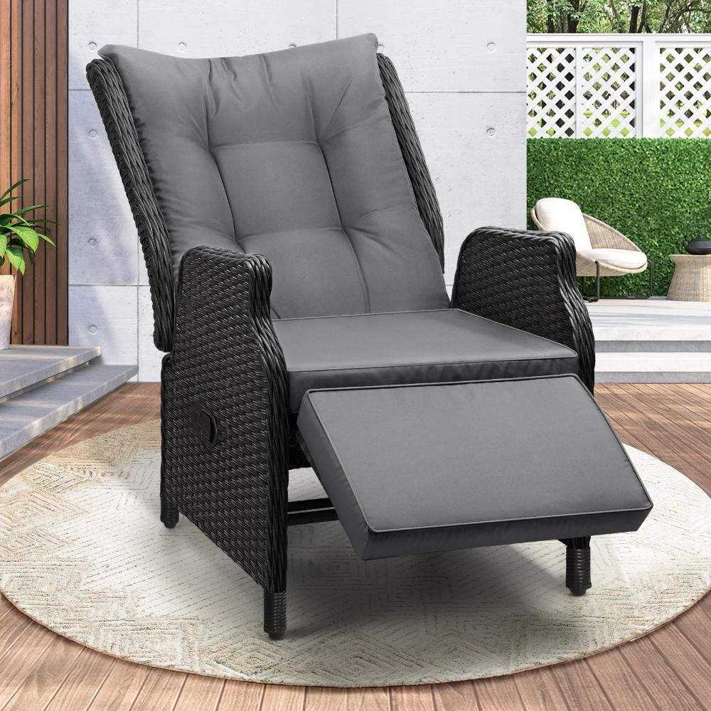 Livsip Outdoor Sun Lounge Garden Chairs Beach Chair Recliner Patio Furniture-Outdoor Recliner-PEROZ Accessories