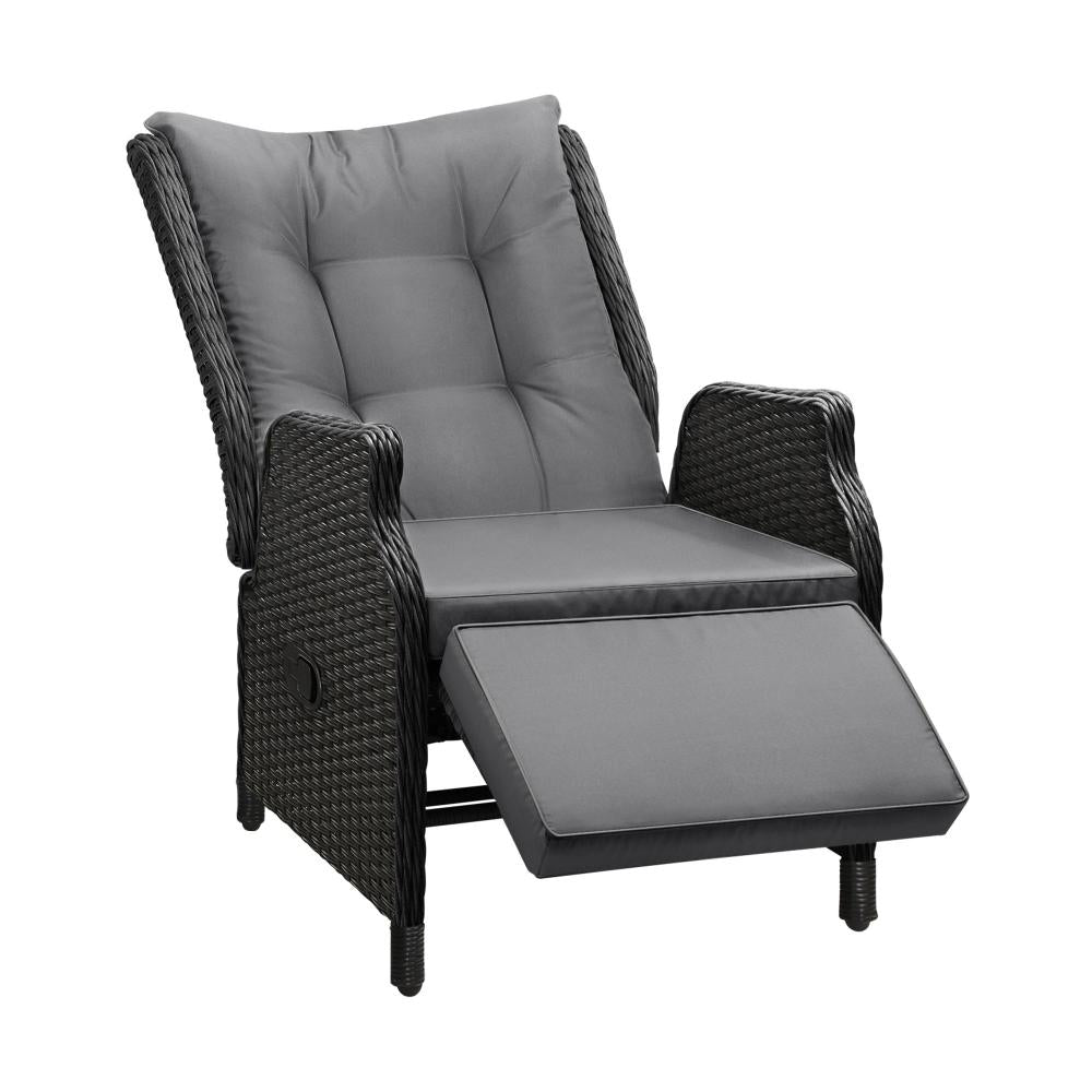 Livsip Outdoor Sun Lounge Garden Chairs Beach Chair Recliner Patio Furniture-Outdoor Recliner-PEROZ Accessories