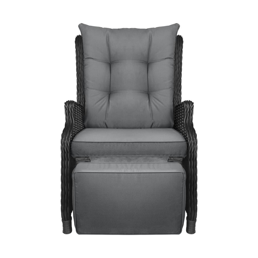 Livsip Outdoor Sun Lounge Garden Chairs Beach Chair Recliner Patio Furniture-Outdoor Recliner-PEROZ Accessories