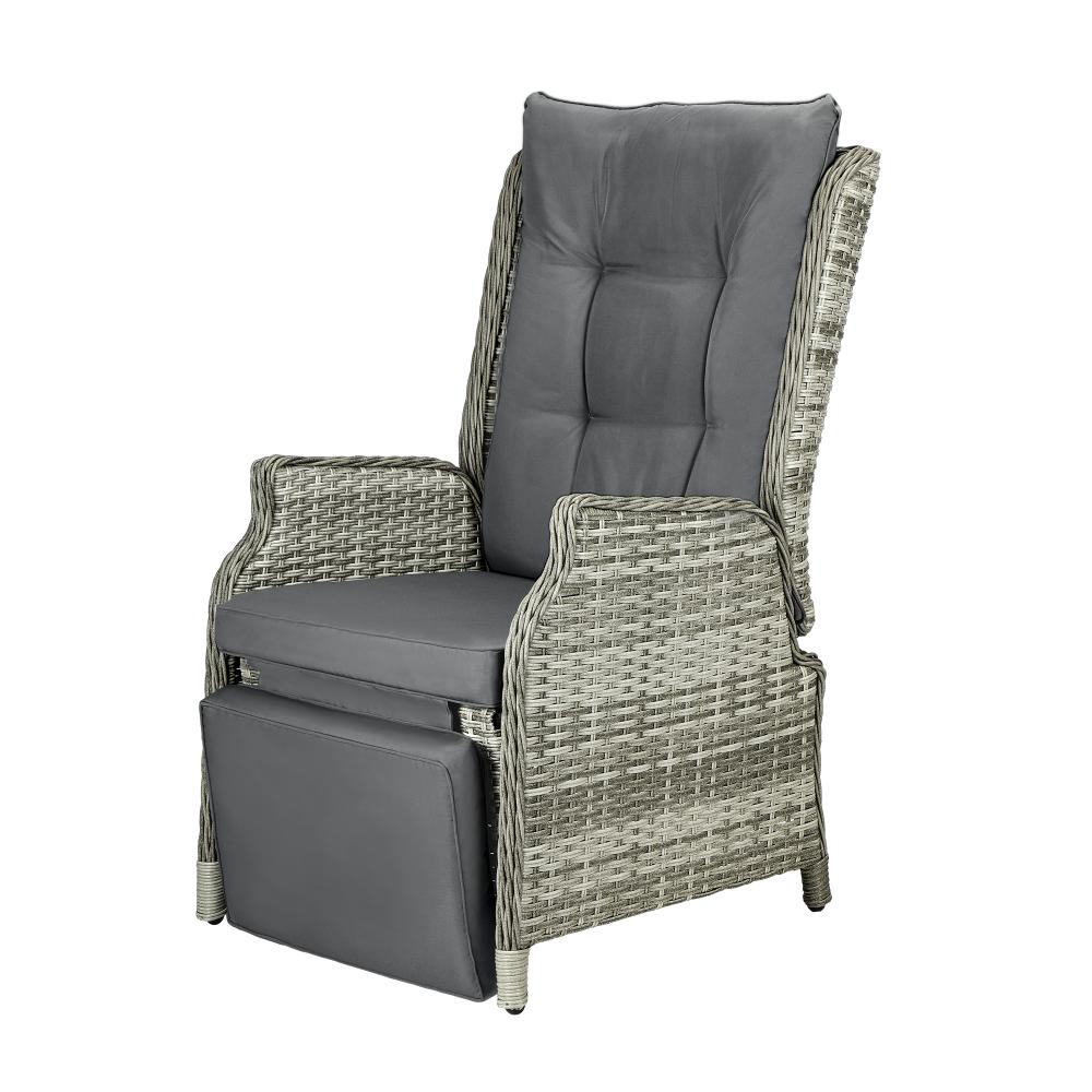 Livsip Recliner Chairs Outdoor Sun Lounge Wicker Garden Sofa Patio Furniture-Outdoor Recliner-PEROZ Accessories
