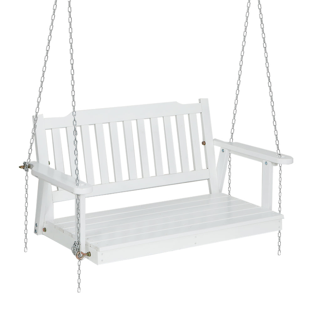 Gardeon Porch Swing Chair with Chain Garden Bench Outdoor Furniture Wooden White-Furniture &gt; Outdoor-PEROZ Accessories