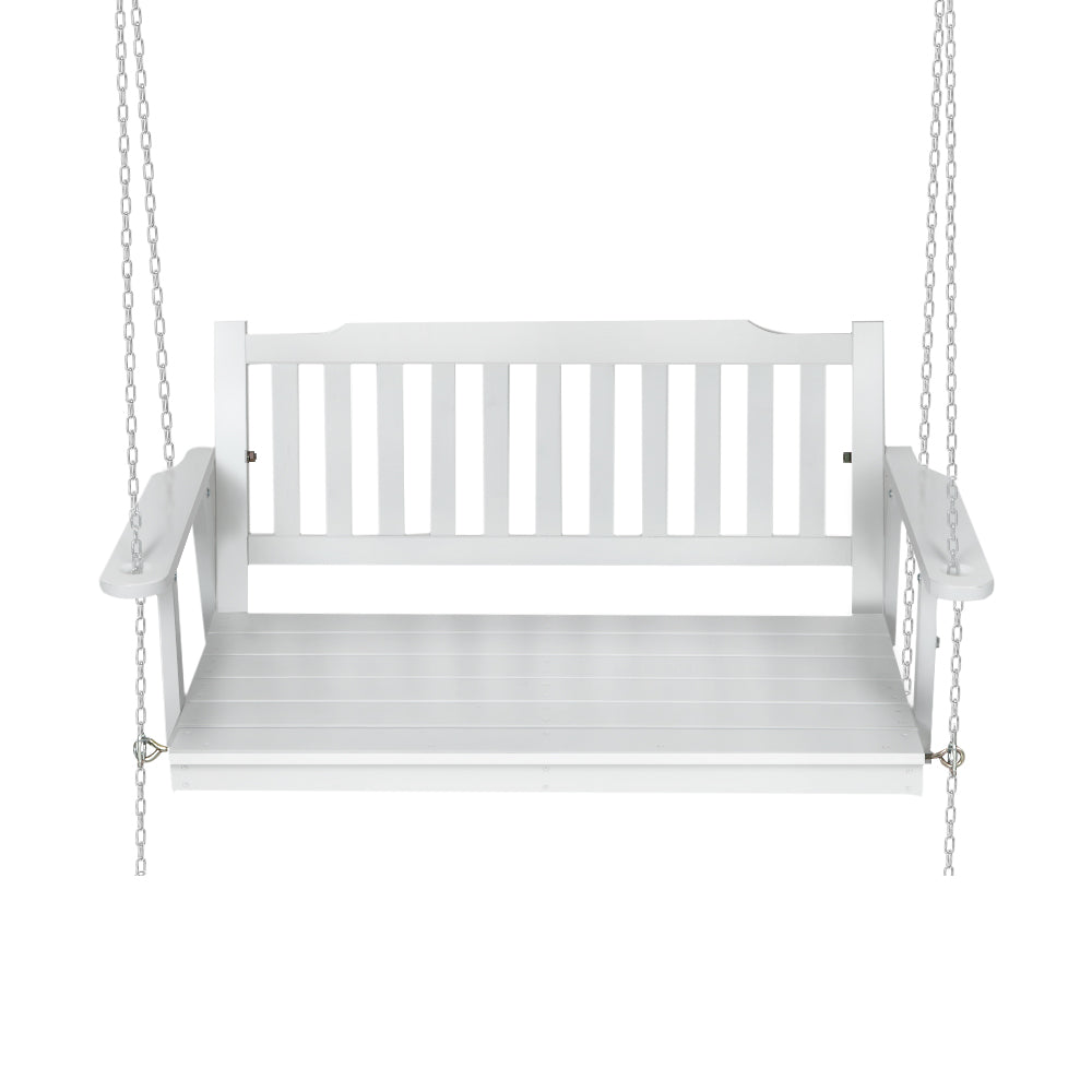 Gardeon Porch Swing Chair with Chain Garden Bench Outdoor Furniture Wooden White-Furniture &gt; Outdoor-PEROZ Accessories