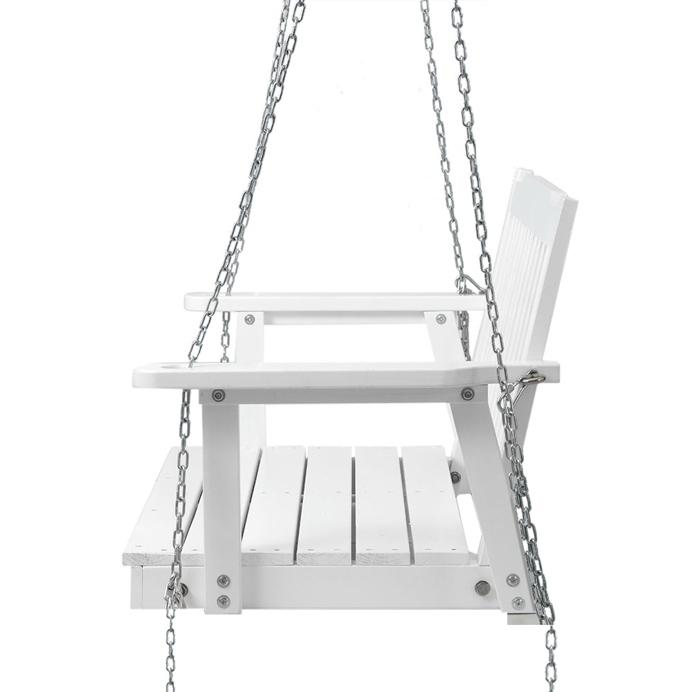 Gardeon Porch Swing Chair with Chain Garden Bench Outdoor Furniture Wooden White-Furniture &gt; Outdoor-PEROZ Accessories