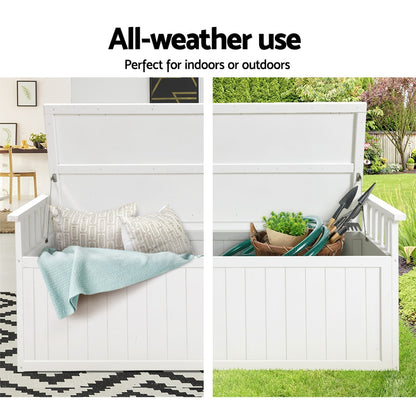 Gardeon Outdoor Storage Box Wooden Garden Bench 129cm Chest Tool Toy Sheds XL-Furniture &gt; Outdoor-PEROZ Accessories