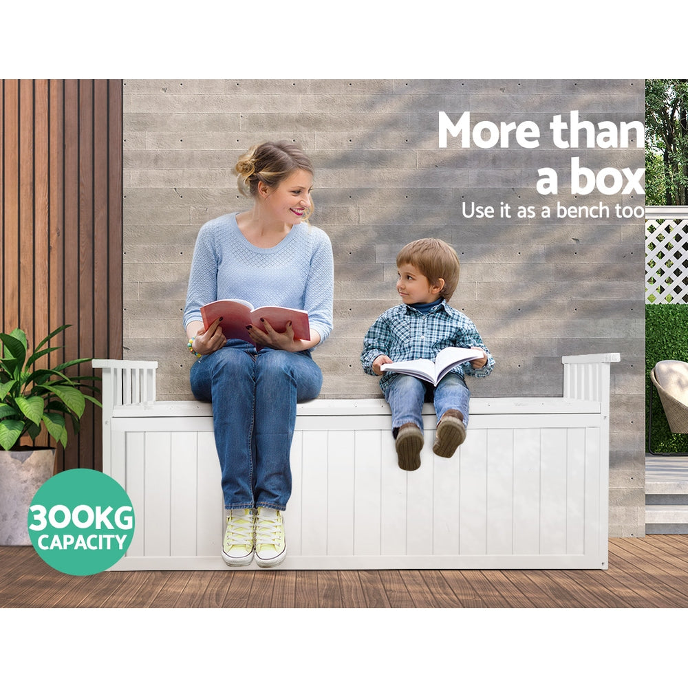 Gardeon Outdoor Storage Box Wooden Garden Bench 129cm Chest Tool Toy Sheds XL-Furniture &gt; Outdoor-PEROZ Accessories