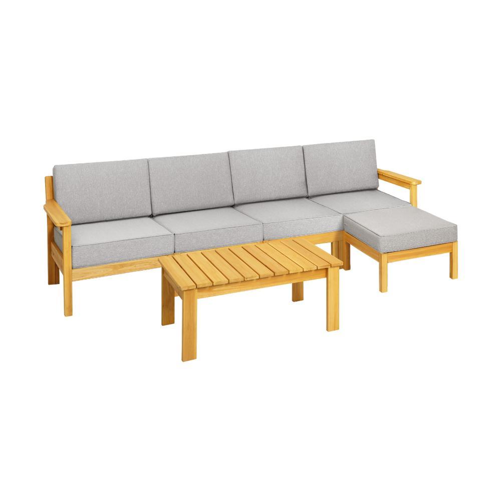 Livsip Outdoor Sofa Setting Garden Lounge Patio Furniture Dining Set 6 Piece |PEROZ Australia