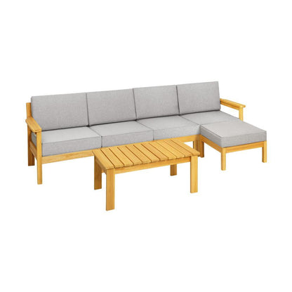 Livsip Outdoor Sofa Setting Garden Lounge Patio Furniture Dining Set 6 Piece |PEROZ Australia