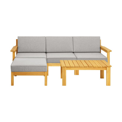 Livsip Outdoor Sofa Set Patio Furniture Wooden Table Chairs Garden Lounge 5Piece-Outdoor Sofa Set-PEROZ Accessories