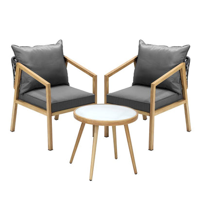 Livsip Outdoor Bistro Set Dining Chairs Table Patio Furniture Setting 3 Piece |PEROZ Australia