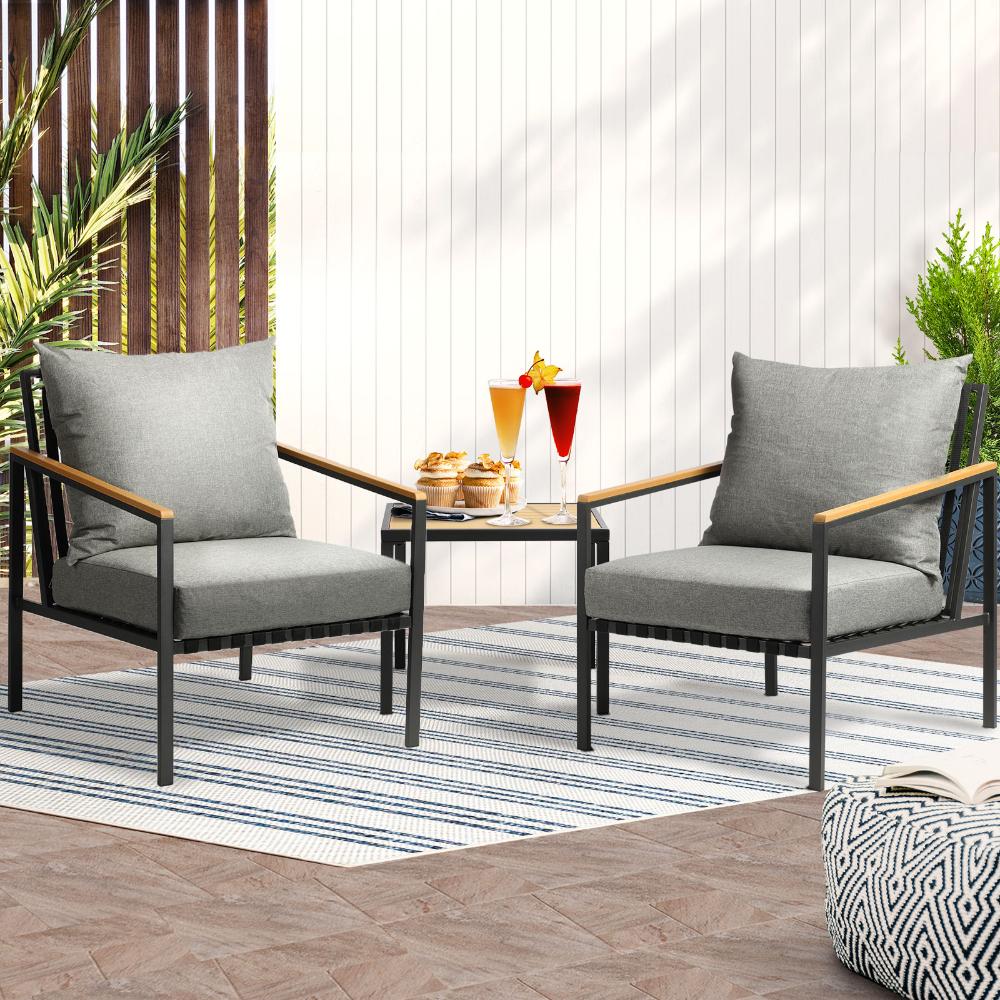 Livsip Outdoor Lounge Chairs &amp; Table Sofa Set Dining Setting Patio Furniture-Outdoor Patio Set-PEROZ Accessories
