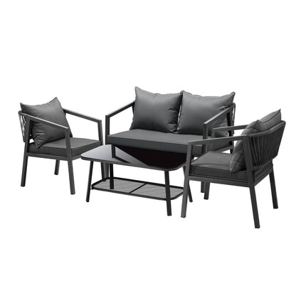 Shop Livsip 4PCS Garden Outdoor Furniture Setting Lounge Patio Sofa Table Chairs Set  | PEROZ Australia