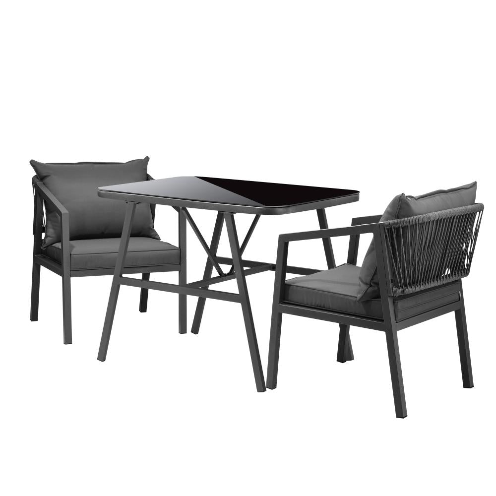 Shop Livsip 3PCS Outdoor Dining Setting Lounge Patio Furniture Table Chairs Set  | PEROZ Australia